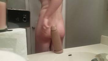 22 year old ass destroyed by huge Boss Hogg dildo from Mr. Hankey's Toys